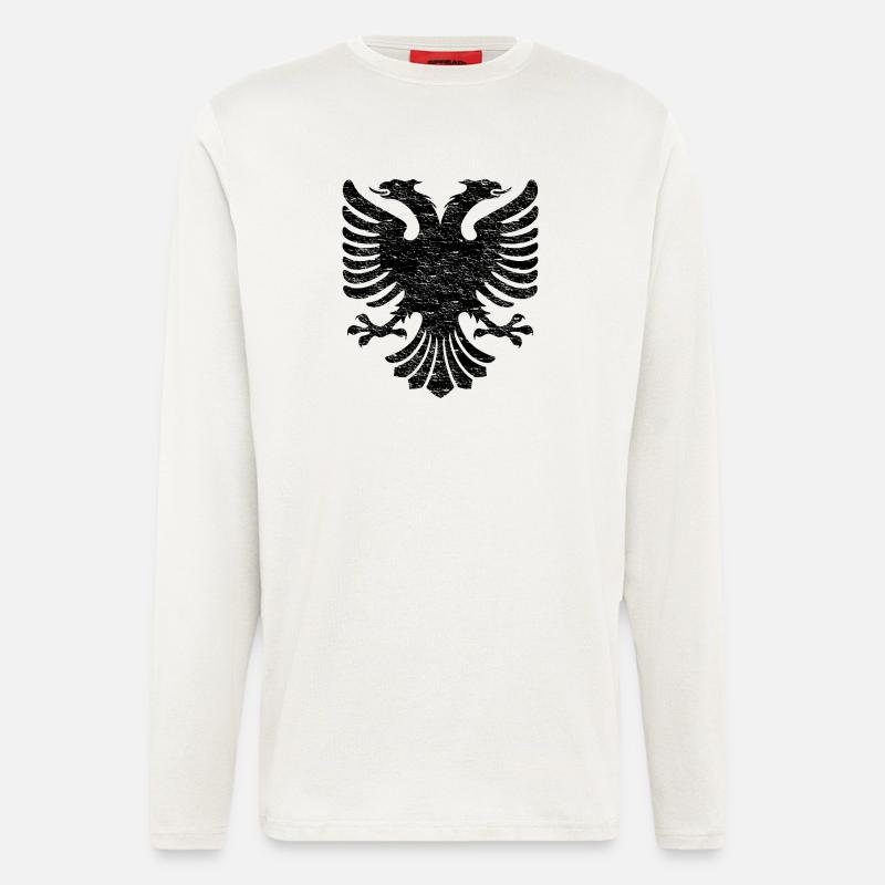 Albanian eagle double-headed eagle Shqiptar Albanian - Longsleeve - made by SPREAD  - OFF WHITE