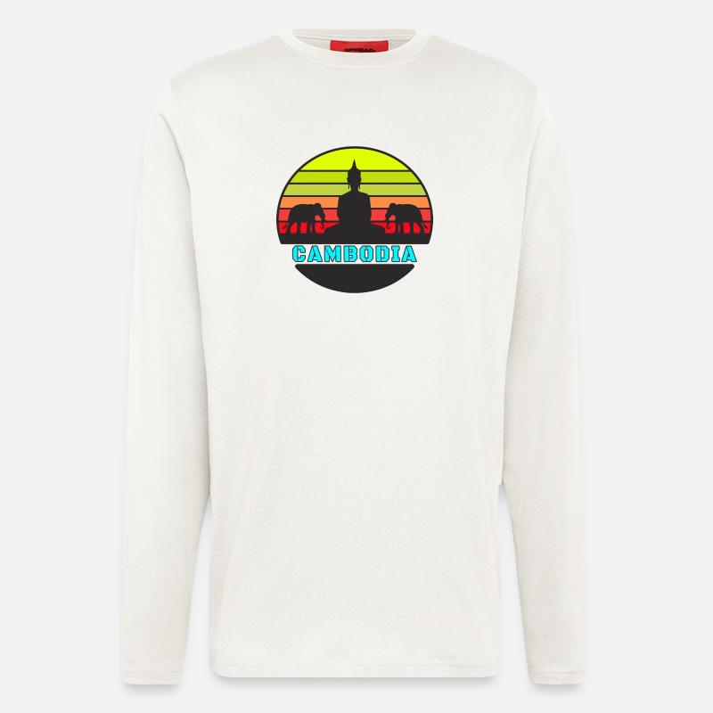 Kambodscha / Buddha / Elefant / Geschenk - Langarmshirt - made by SPREAD - OFF WHITE