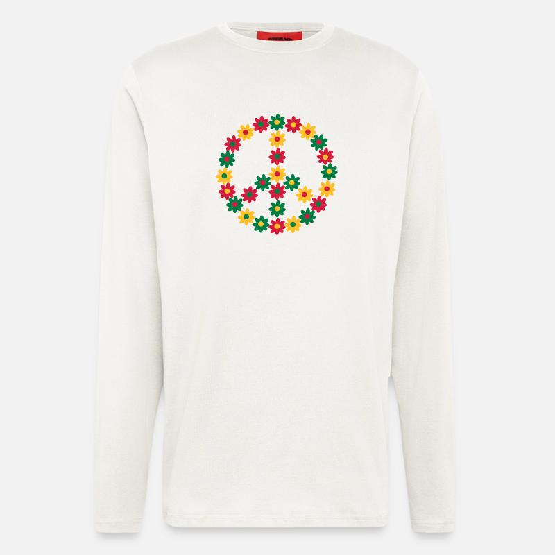 Rasta Friedenszeichen - Langarmshirt - made by SPREAD  - OFF WHITE