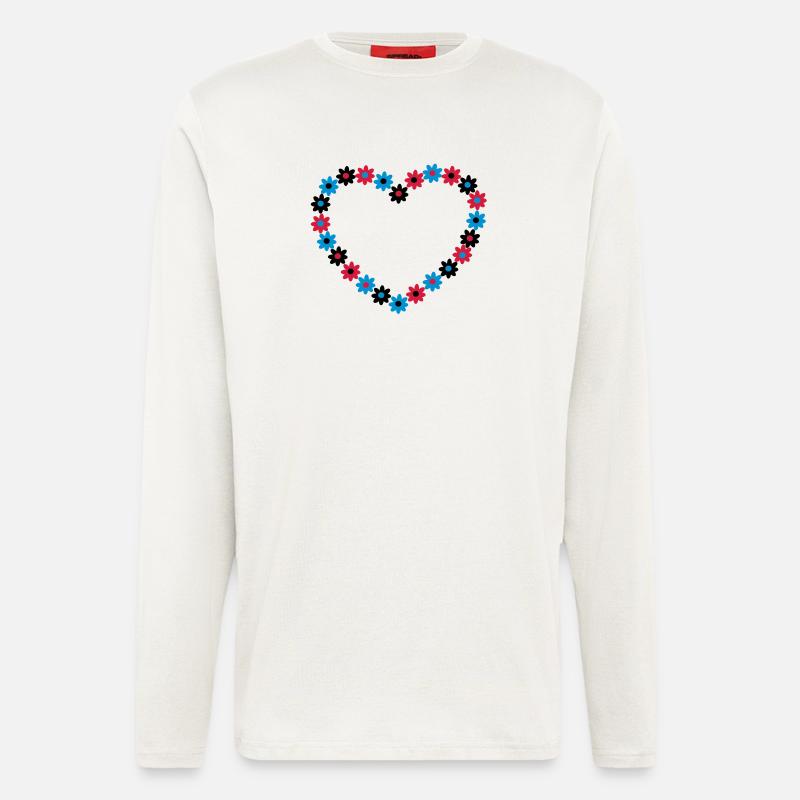 Blume Herz - Langarmshirt - made by SPREAD  - OFF WHITE
