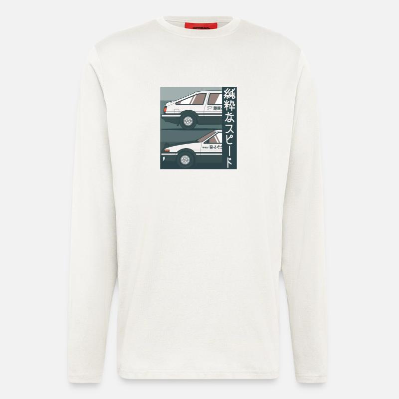 Reine Geschwindigkeit Retroauto - Langarmshirt - made by SPREAD  - OFF WHITE
