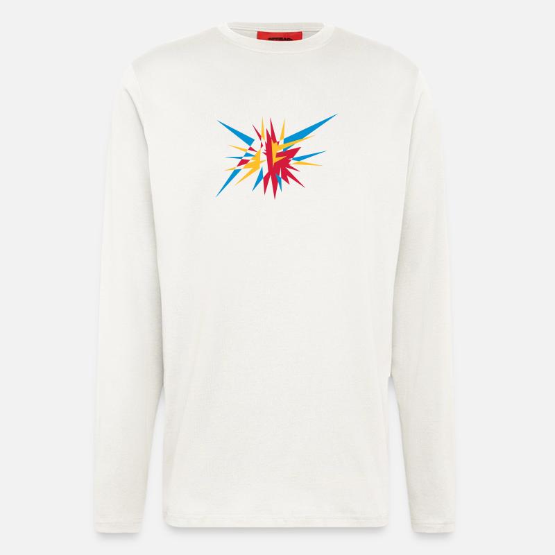 Explosion und Strahlen - Langarmshirt - made by SPREAD  - OFF WHITE