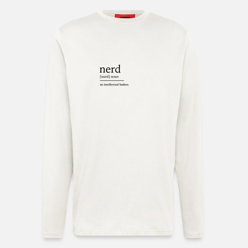 Streber Nerd - Langarmshirt - made by SPREAD  - OFF WHITE