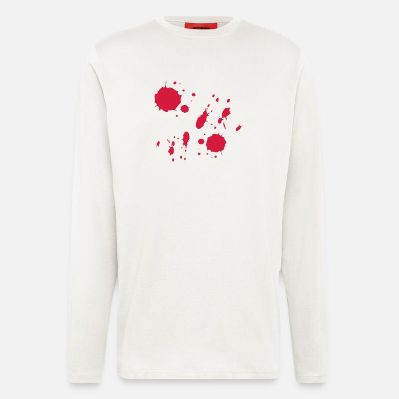 Red Paint Splashes Abstract Pattern - Longsleeve - made by SPREAD  - OFF WHITE