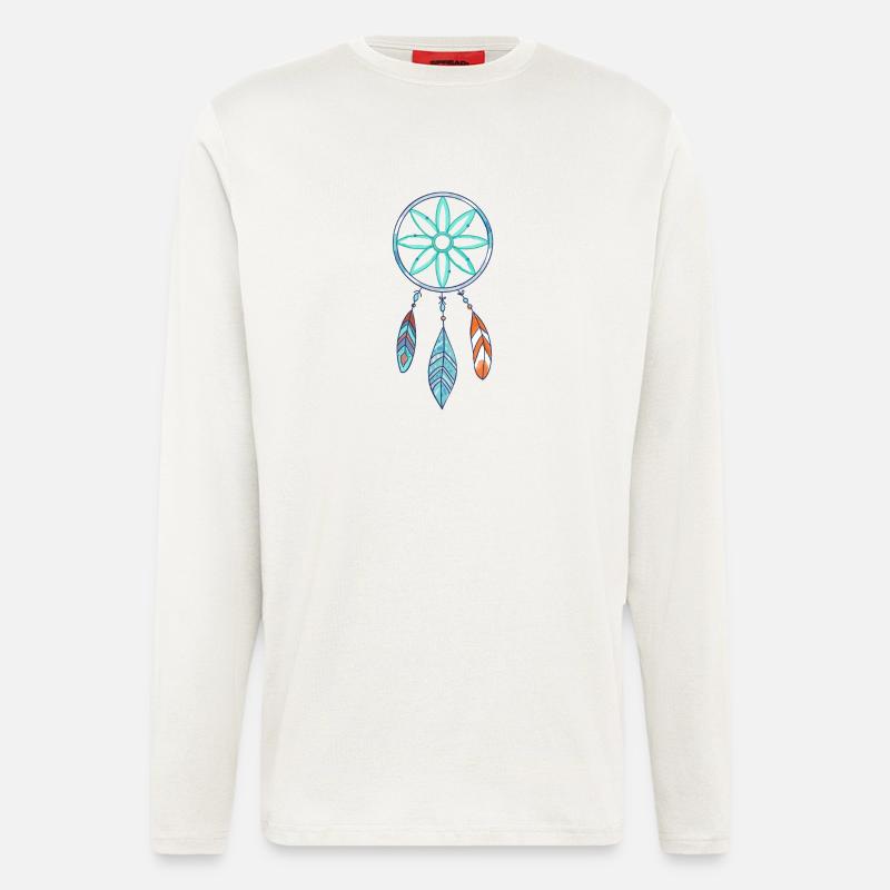 Boho Traumfänger Azurblüten schmuck - Langarmshirt - made by SPREAD  - OFF WHITE