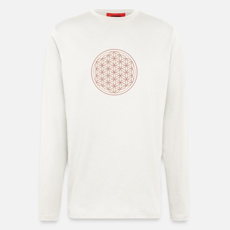 Blume des Lebens Muster Neon - Langarmshirt - made by SPREAD  - OFF WHITE
