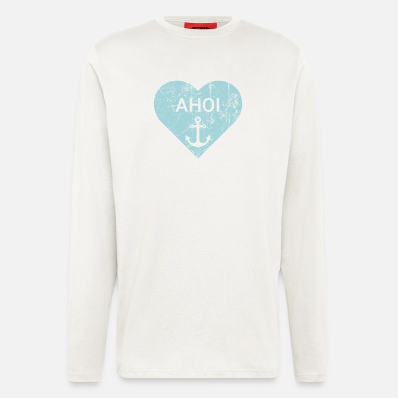 Maritimes Herz - Langarmshirt - made by SPREAD - OFF WHITE