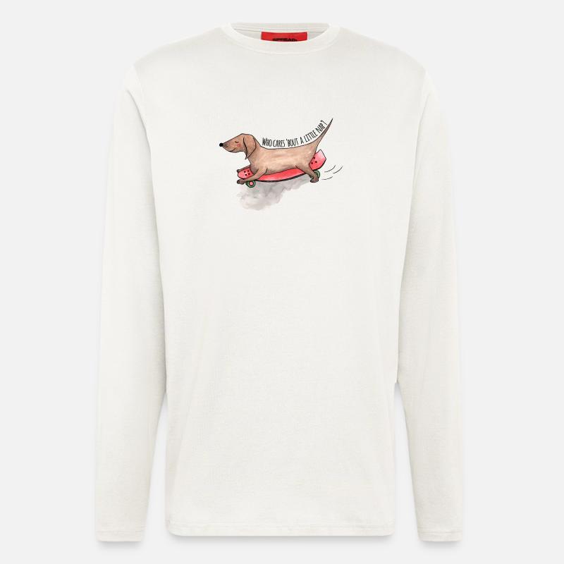 Dackel Longboard Hunde Schläfchen - Langarmshirt - made by SPREAD  - OFF WHITE