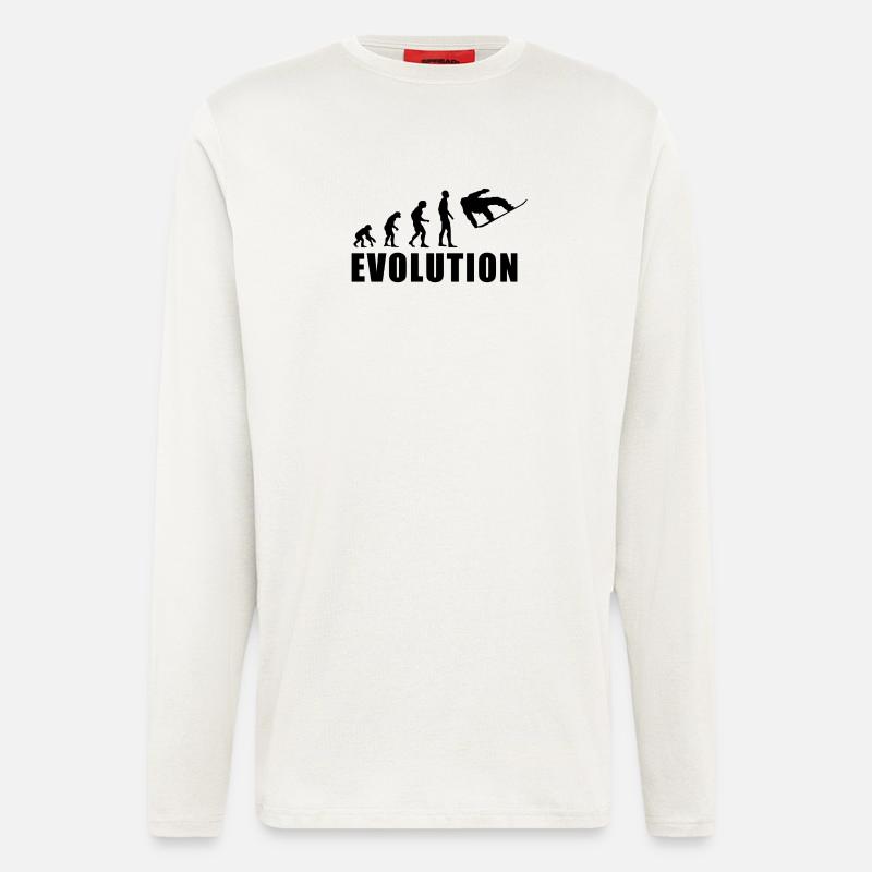EVOLUTION SNOWBOARD Schnee Winter Geschenk - Langarmshirt - made by SPREAD  - OFF WHITE