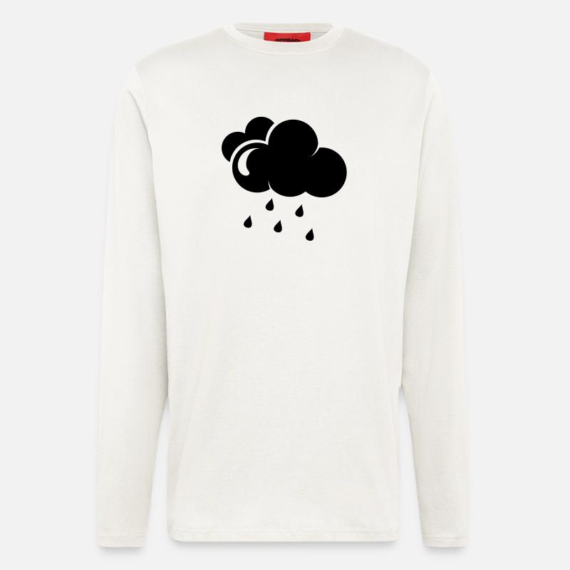 Wolke mit Regentropfen - Langarmshirt - made by SPREAD  - OFF WHITE