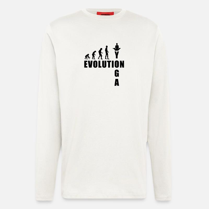 Cadeau de méditation EVOLUTION Yoga - Manches longues bio décontracté fabriqué en UE - OFF WHITE