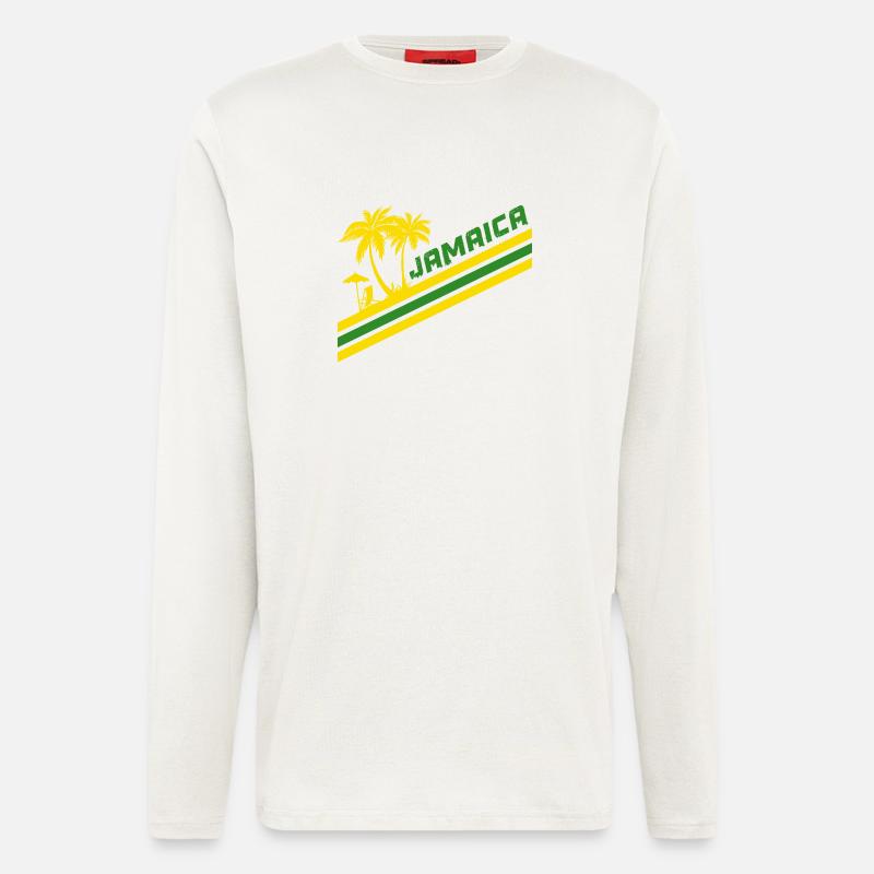 Jamaika Palmen / Geschenk Karibik - Langarmshirt - made by SPREAD  - OFF WHITE