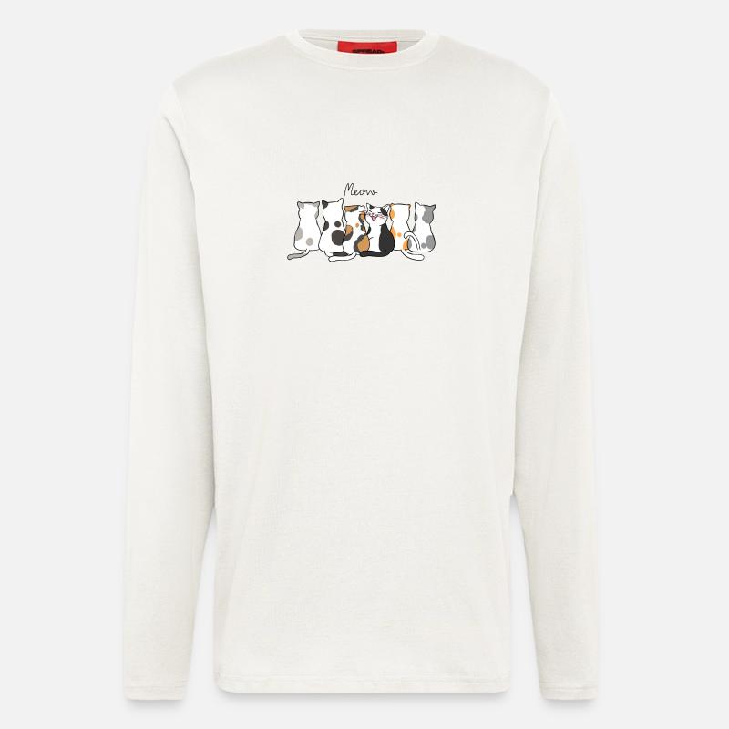 Katzenkreis der Calico-Freunde - Langarmshirt - made by SPREAD  - OFF WHITE