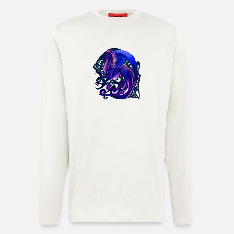 blauer Drache - Langarmshirt - made by SPREAD  - OFF WHITE