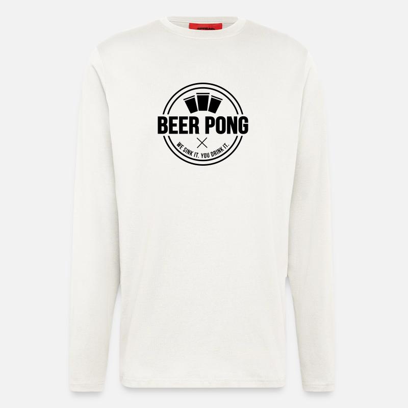 Beer Pong Logo V - Langarmshirt - made by SPREAD  - OFF WHITE