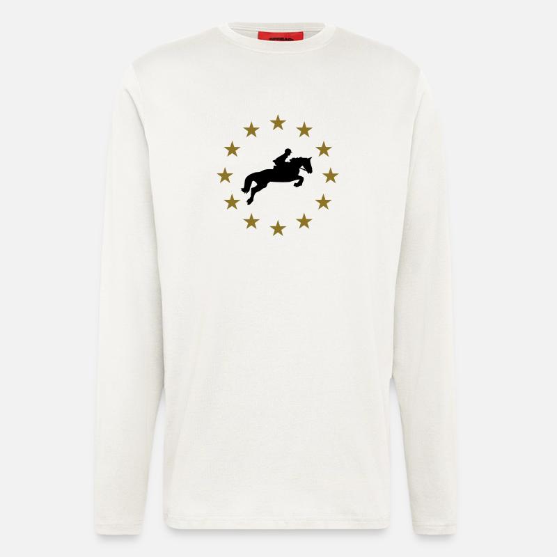 Springen Pferd & Sternen - Langarmshirt - made by SPREAD  - OFF WHITE