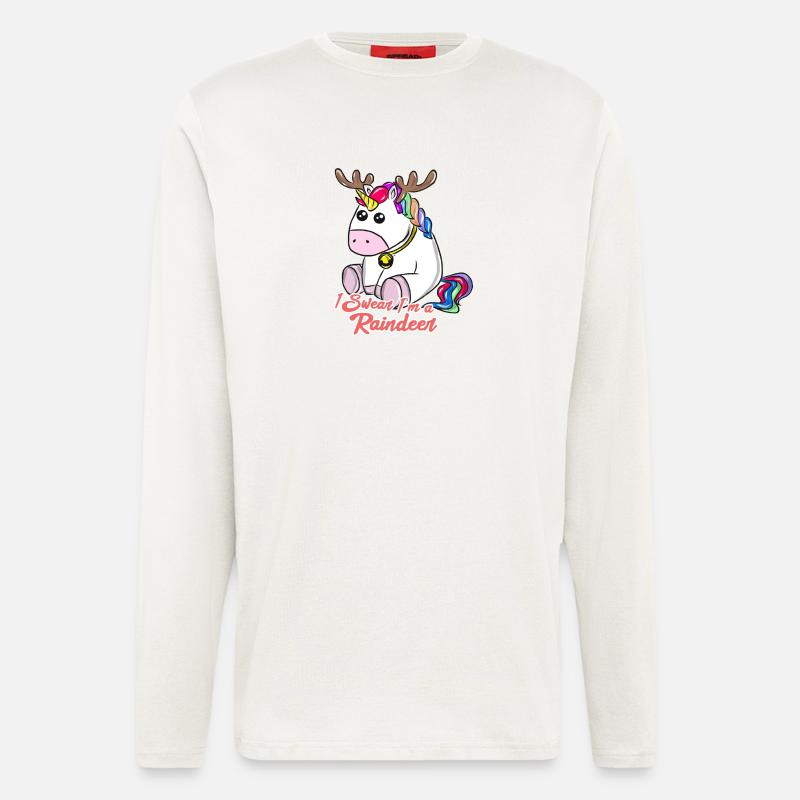Weihnachten Einhorn - Langarmshirt - made by SPREAD  - OFF WHITE