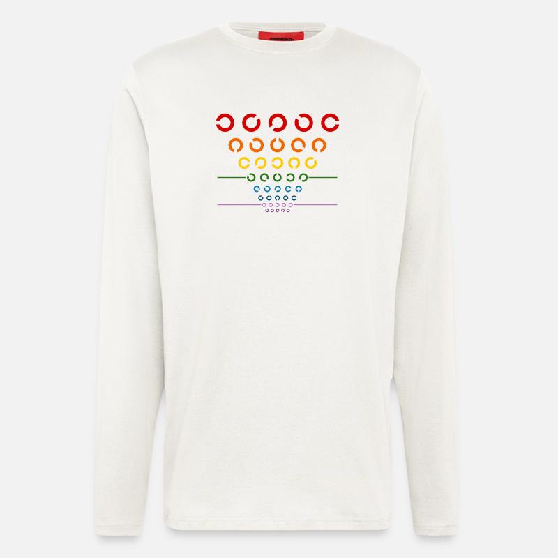 Regenbogen Sehtest - Langarmshirt - made by SPREAD  - OFF WHITE