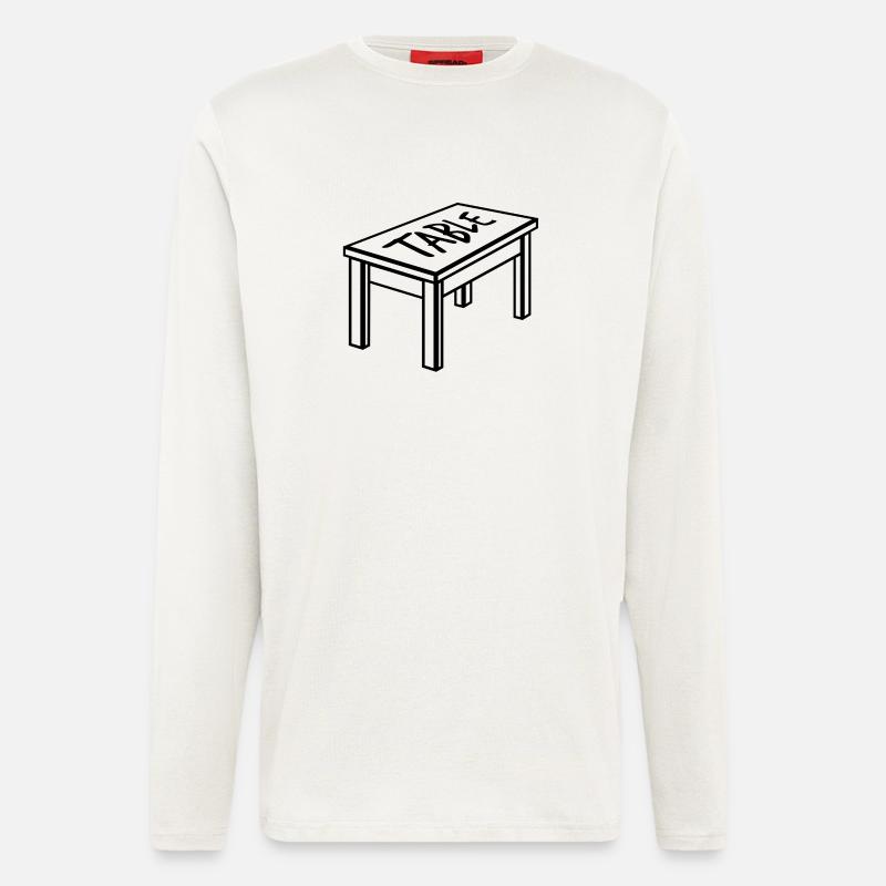 Tisch Tischler Esstisch Arbeitstisch Möbel - Langarmshirt - made by SPREAD  - OFF WHITE
