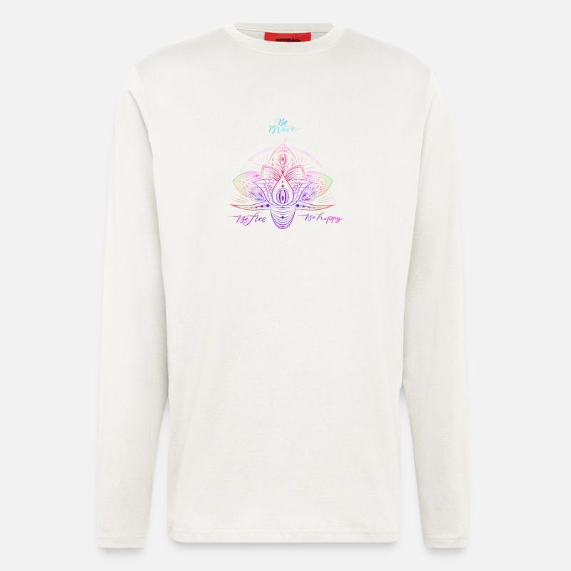 Buntes Sparkle Mandala Muster - Langarmshirt - made by SPREAD - OFF WHITE