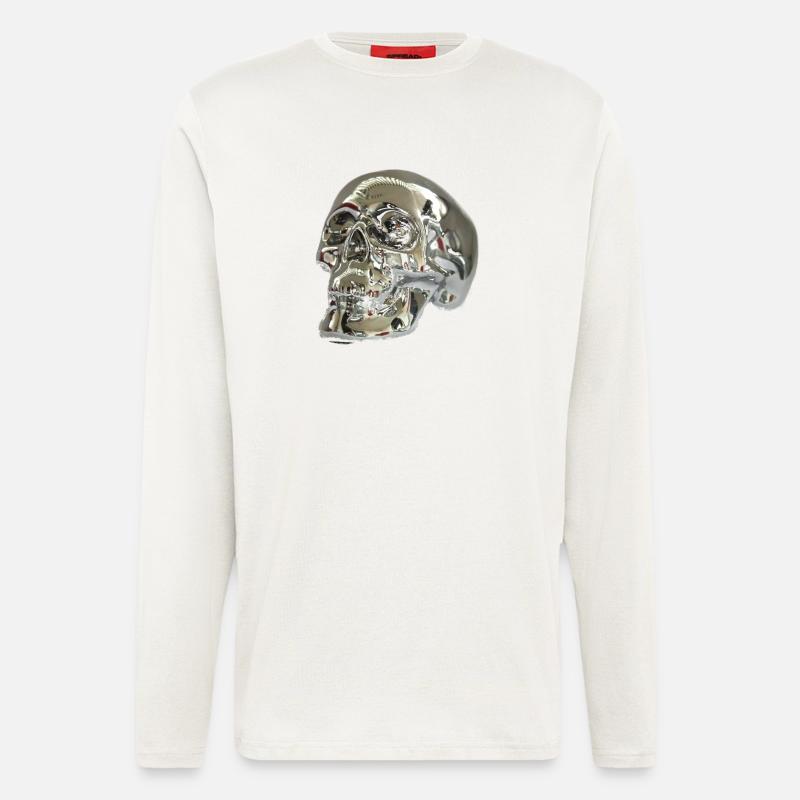 Silber Skull - Langarmshirt - made by SPREAD  - OFF WHITE