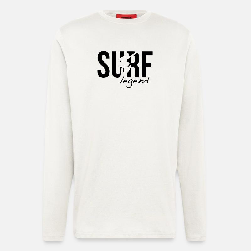 surffaus surffailla surf - Organic Relaxed pitkähihainen paita Made in EU - OFF WHITE