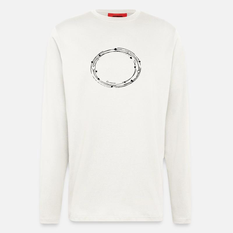 Deko oval mit Herzen - Rahmen Hintergrund - Langarmshirt - made by SPREAD  - OFF WHITE