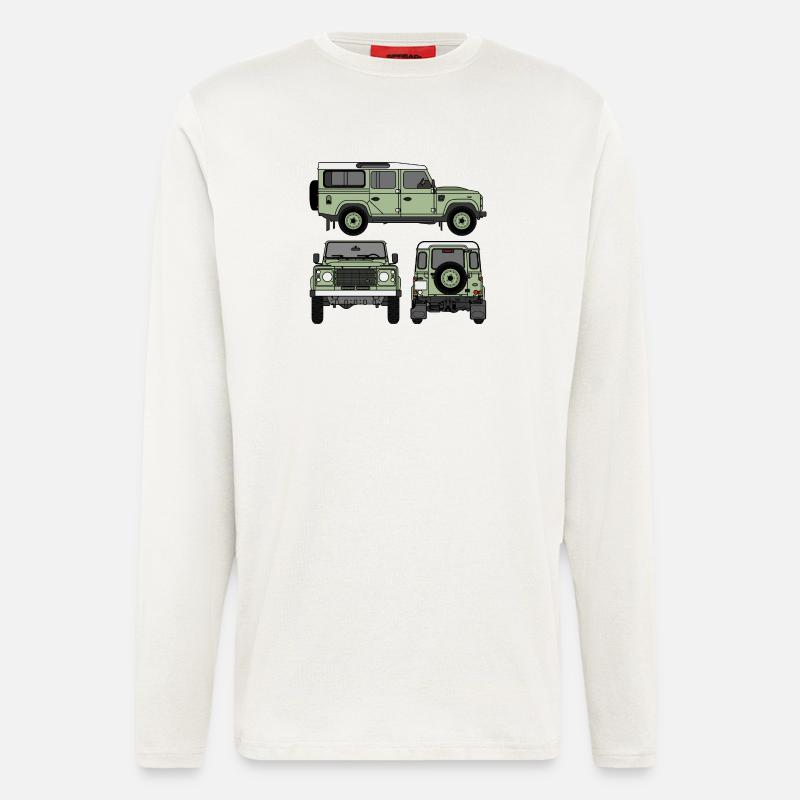 Defender 110 - Seiten - Langarmshirt - made by SPREAD  - OFF WHITE
