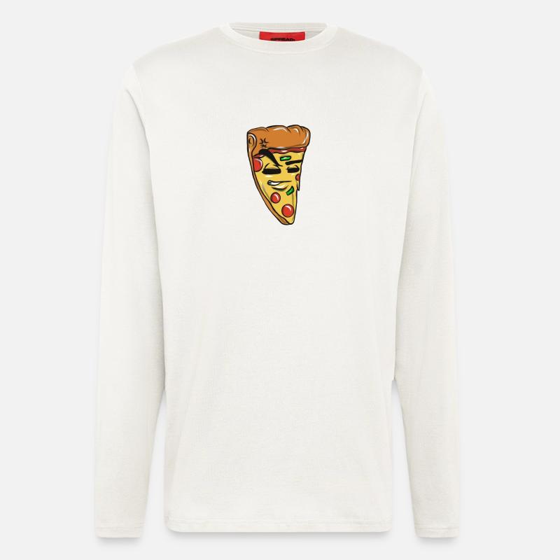 Pizza italienisch Essen - Langarmshirt - made by SPREAD - OFF WHITE