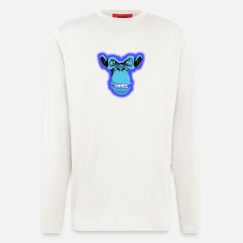 Blauer Affe - Langarmshirt - made by SPREAD  - OFF WHITE