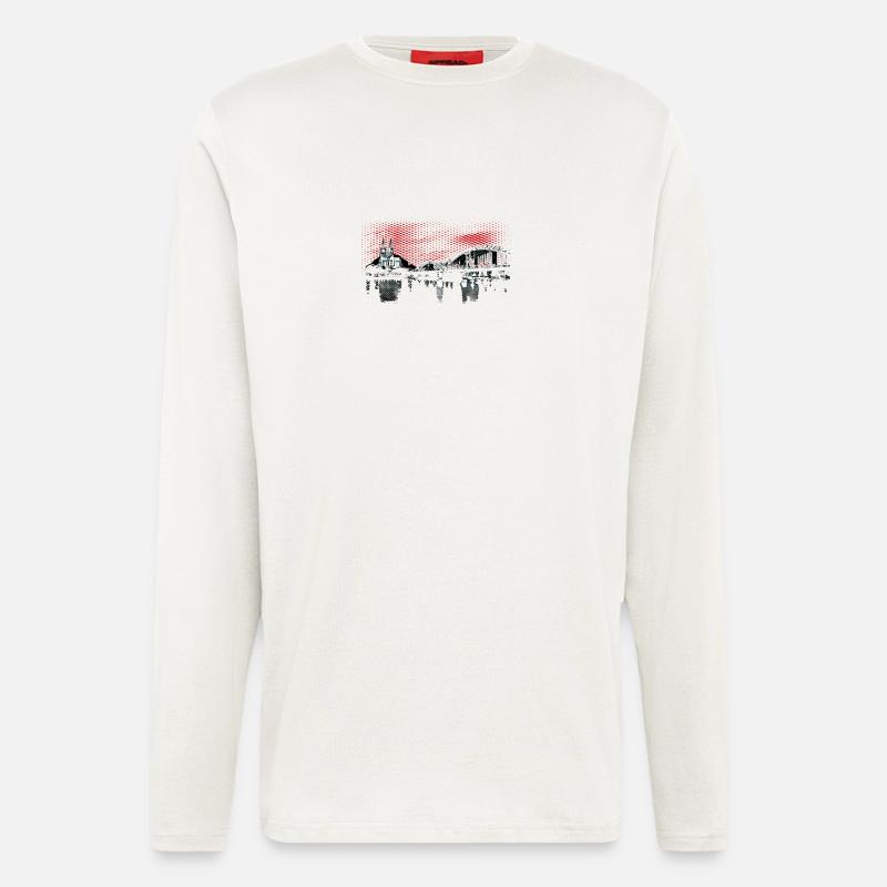 Skyline Köln Halftone - Langarmshirt - made by SPREAD  - OFF WHITE