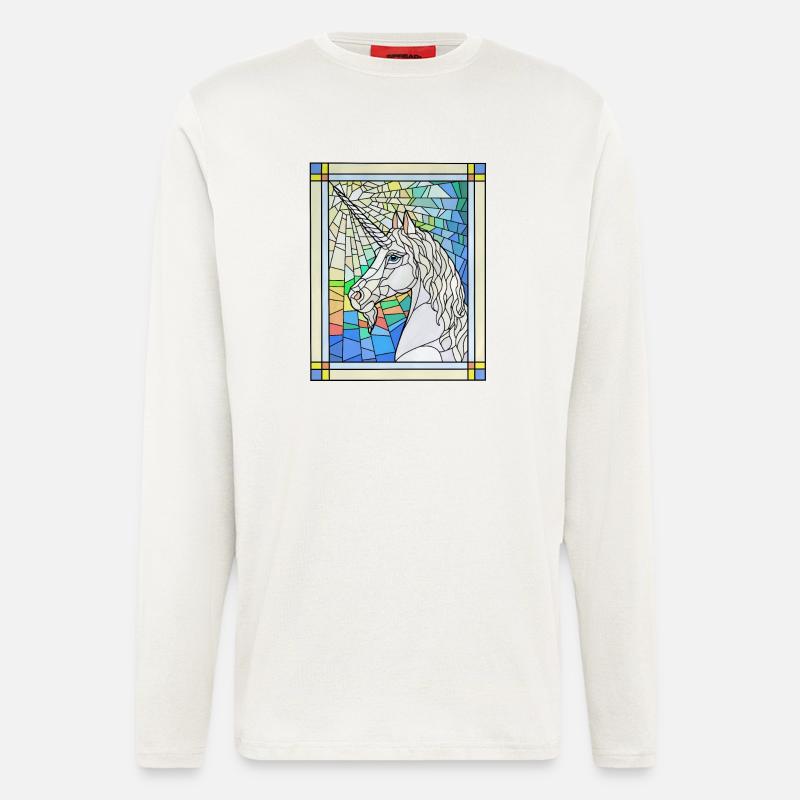 Einhorn in Glas - Langarmshirt - made by SPREAD  - OFF WHITE