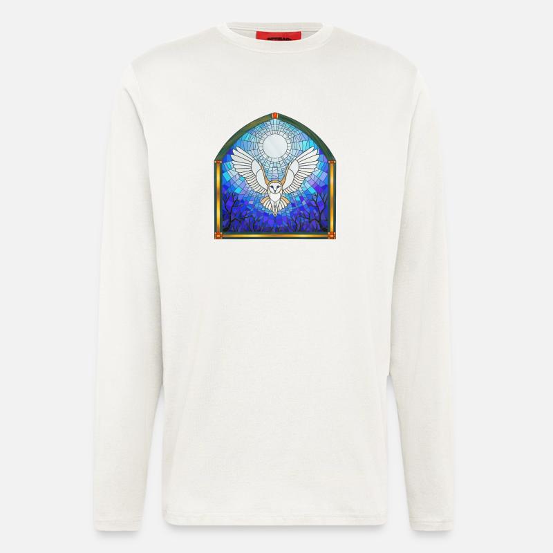 Eule und Mond - Langarmshirt - made by SPREAD  - OFF WHITE