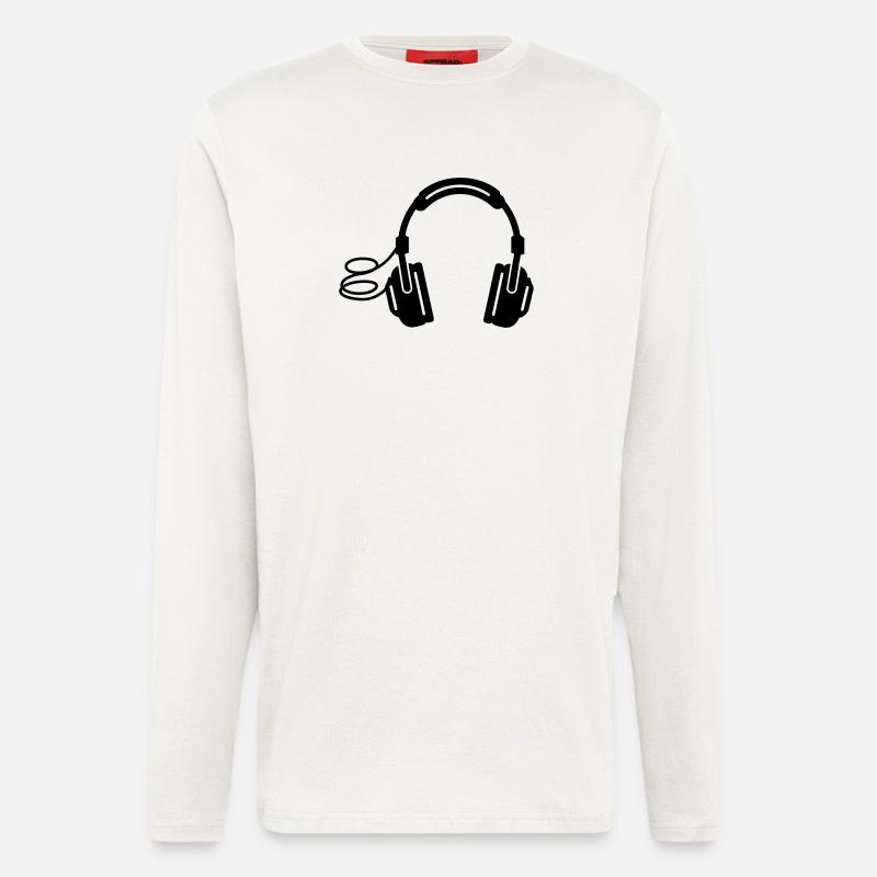 Kopfhörer headphones - Langarmshirt - made by SPREAD  - OFF WHITE