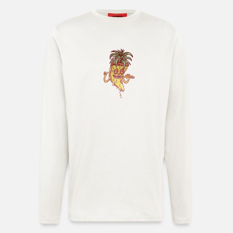 Funky Maskottchen-Ananaspizza - Langarmshirt - made by SPREAD  - OFF WHITE
