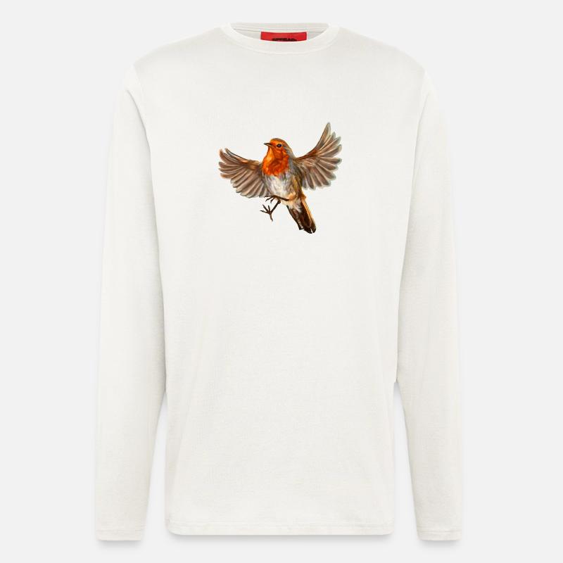 Roter Vogel - Langarmshirt - made by SPREAD  - OFF WHITE