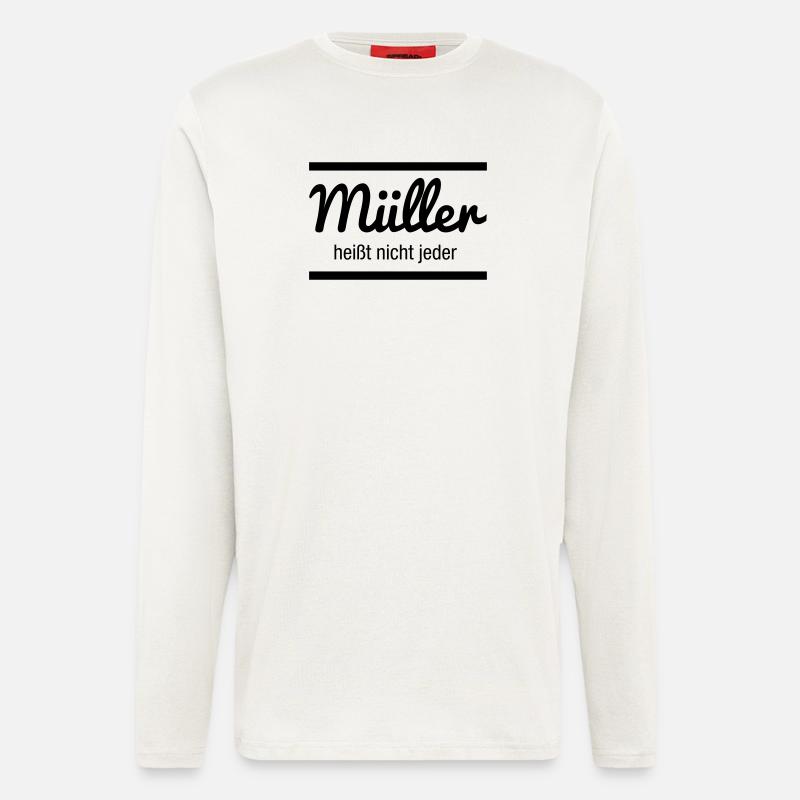 Müller Namensschild - Langarmshirt - made by SPREAD - OFF WHITE