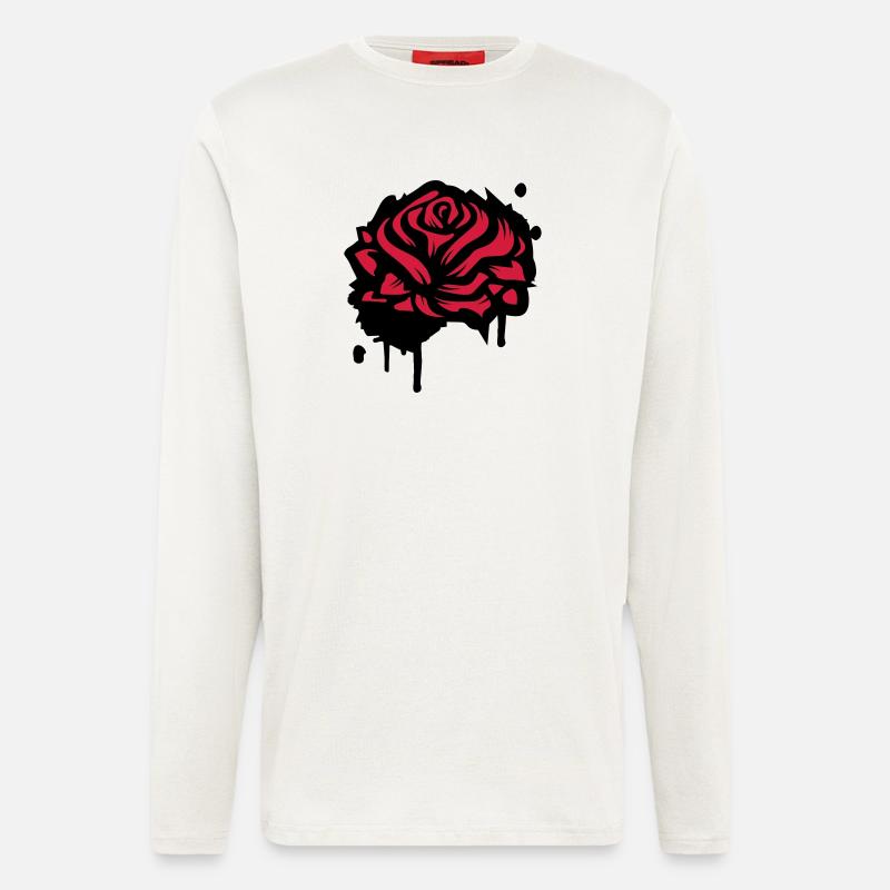A rose as a graffiti - Longsleeve - made by SPREAD  - OFF WHITE