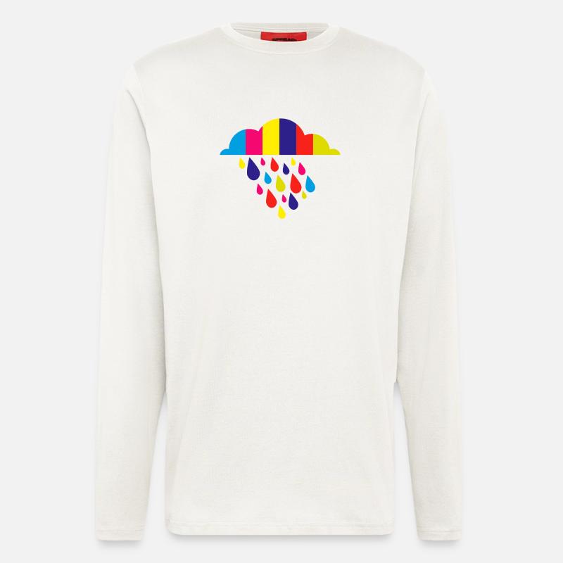 bunt herbst regen - Langarmshirt - made by SPREAD  - OFF WHITE