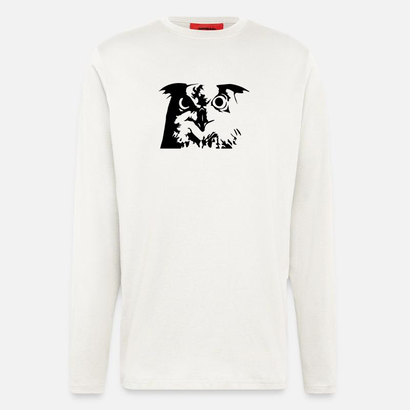 Eule, Owl - Grafik, Vogel, UHU - Langarmshirt - made by SPREAD  - OFF WHITE