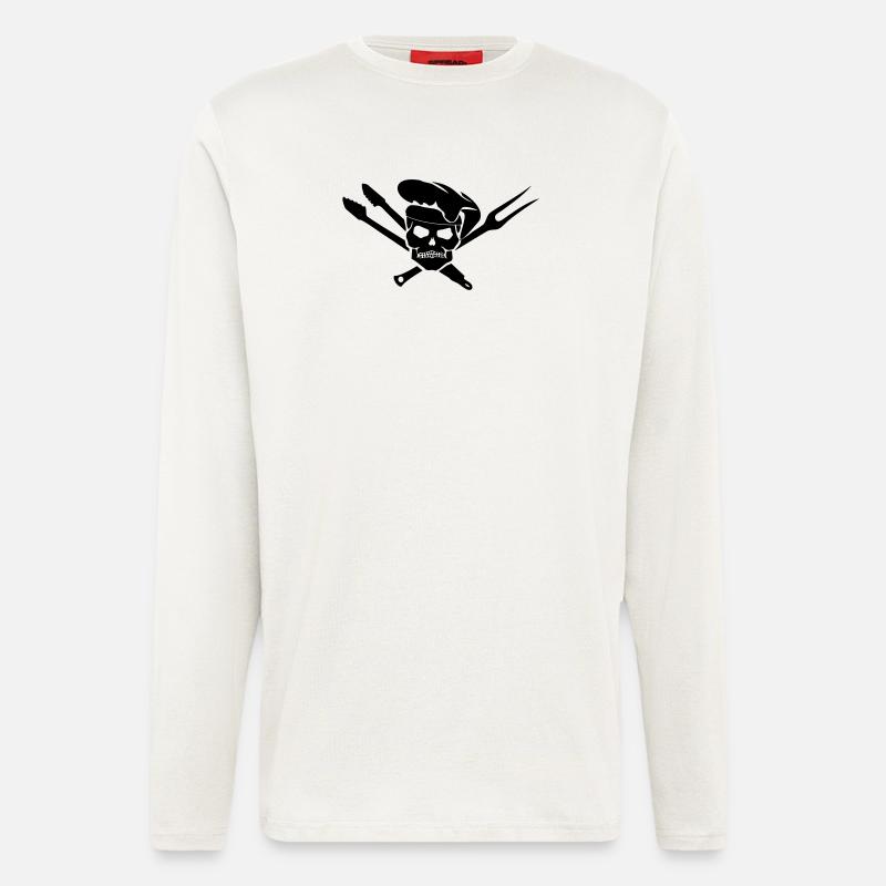 BBQ - Grill Totenkopf - Langarmshirt - made by SPREAD  - OFF WHITE
