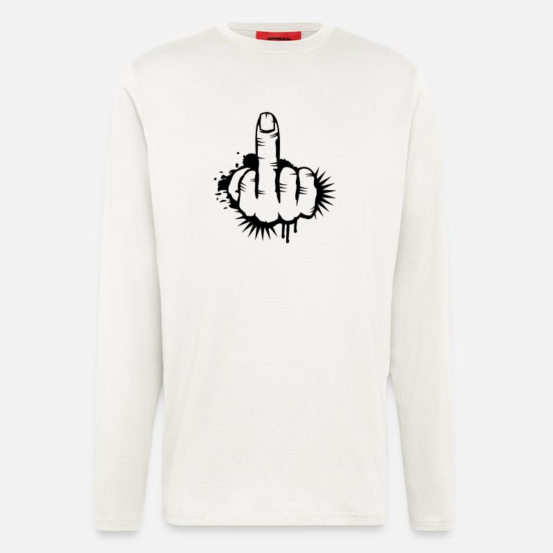 Middle finger Graffiti - Longsleeve - made by SPREAD  - OFF WHITE