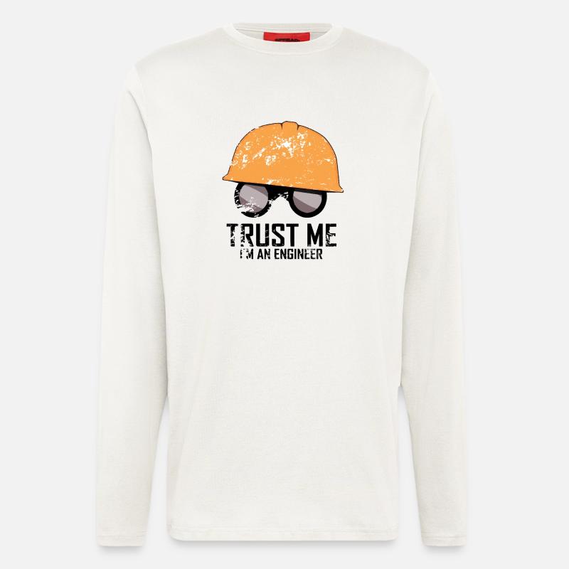 Trust me I'm an engineer - Manches longues bio décontracté fabriqué en UE - OFF WHITE