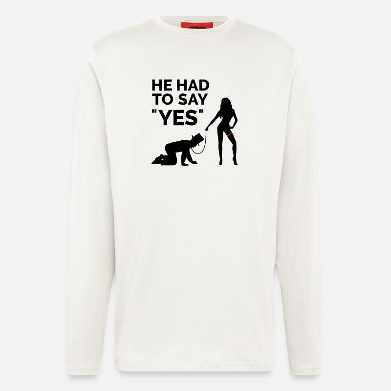 Heirat Hochzeit Junggesellenabschied Braut Ehe - Langarmshirt - made by SPREAD  - OFF WHITE