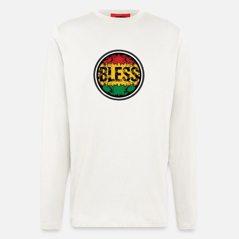 Rastafarian Blumen Muster - Langarmshirt - made by SPREAD  - OFF WHITE