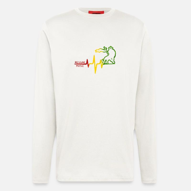 Reggae Löwe Rhythmus Icon - Langarmshirt - made by SPREAD  - OFF WHITE