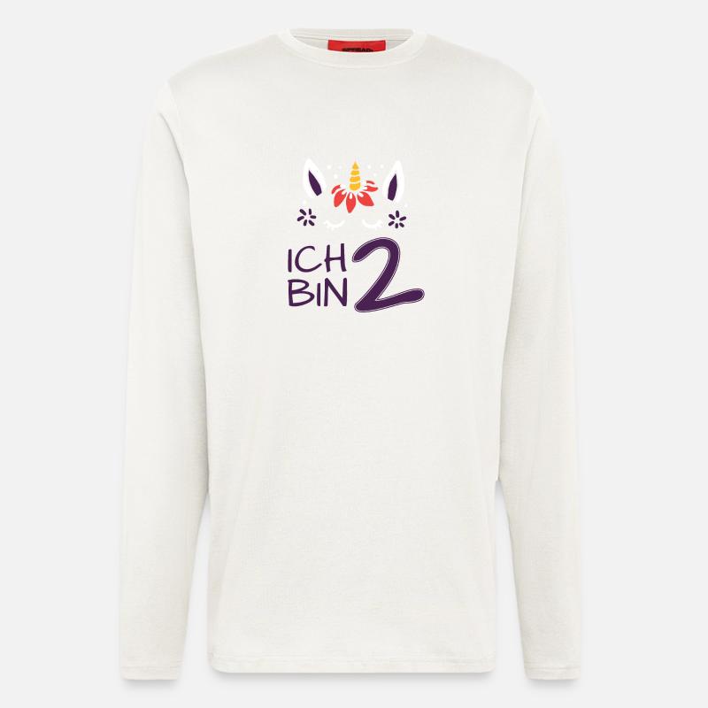 ich bin 2 - Einhorn - Geburtstag - Mädchen - Langarmshirt - made by SPREAD  - OFF WHITE