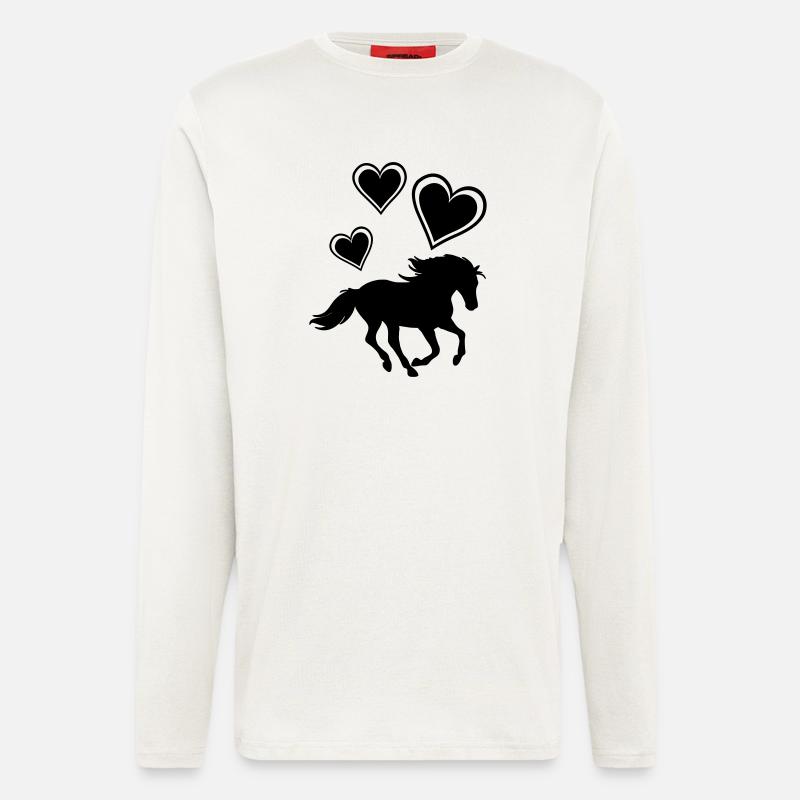 Pferd Herzen - Langarmshirt - made by SPREAD  - OFF WHITE