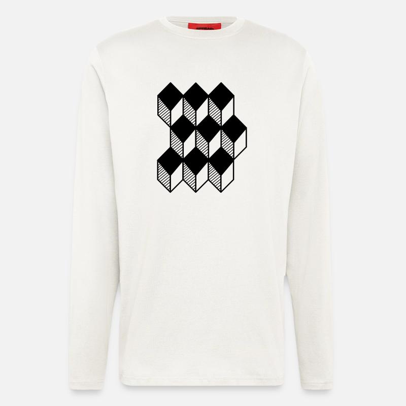 cube 3D - Longsleeve - made by SPREAD  - OFF WHITE