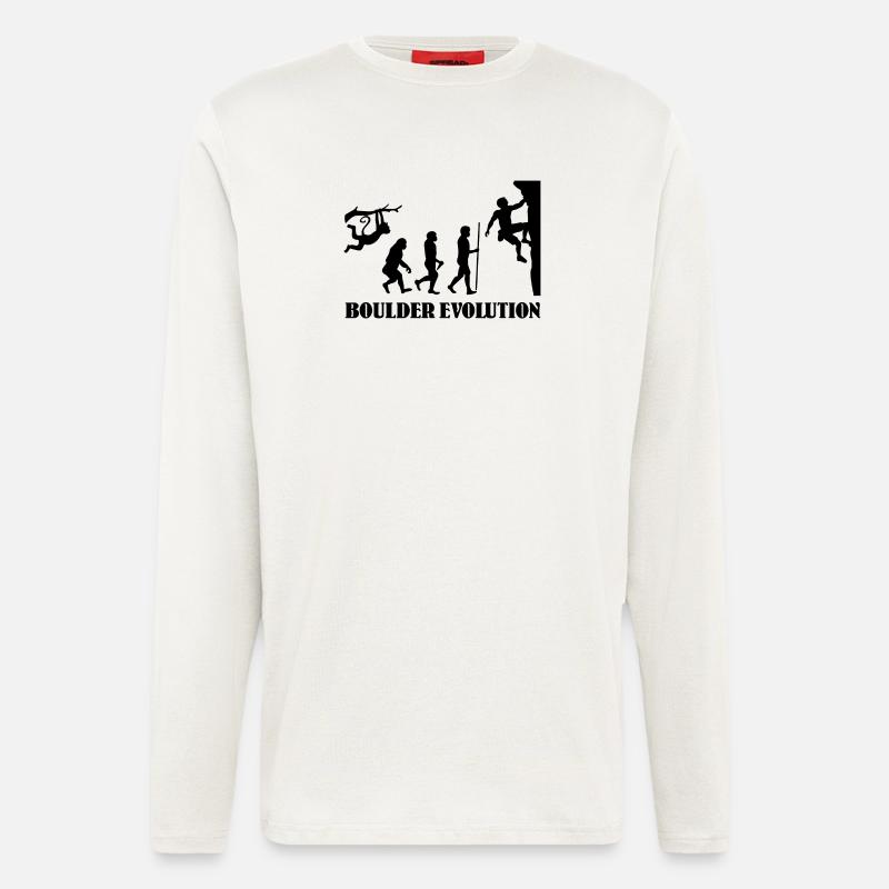 Boulder Evolution Klettern Bergsteigen Boulderer - Langarmshirt - made by SPREAD  - OFF WHITE